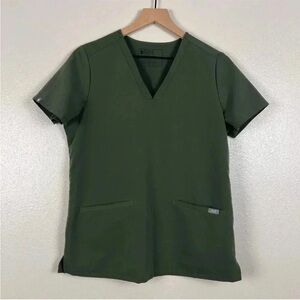 Figs Casma Moss Scrub Top